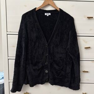 REVOLVE Black Fuzzy 525 Cardigan Size S